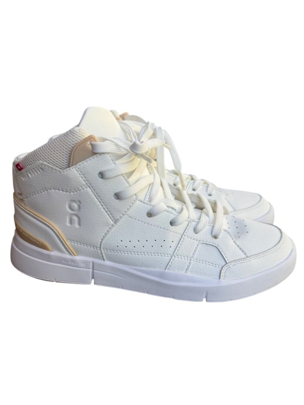 On The Roger Clubhouse Mid White Sneakers Women Size 8.5 US EU 40 Savannah